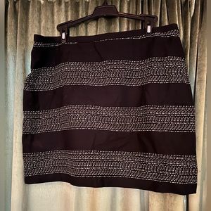 Loft black and white mini skirt